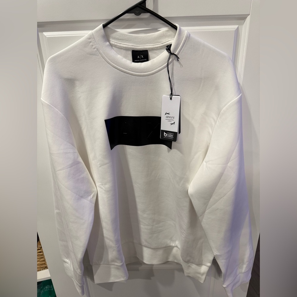 Armani Exchange Men’s Black Stripe Crewneck Sweater